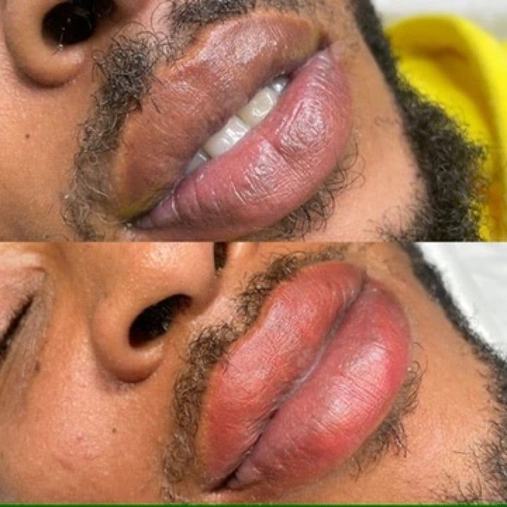 Lip Blush work by Nata Beauty, permanent makeup studio in Redland, Bristol
