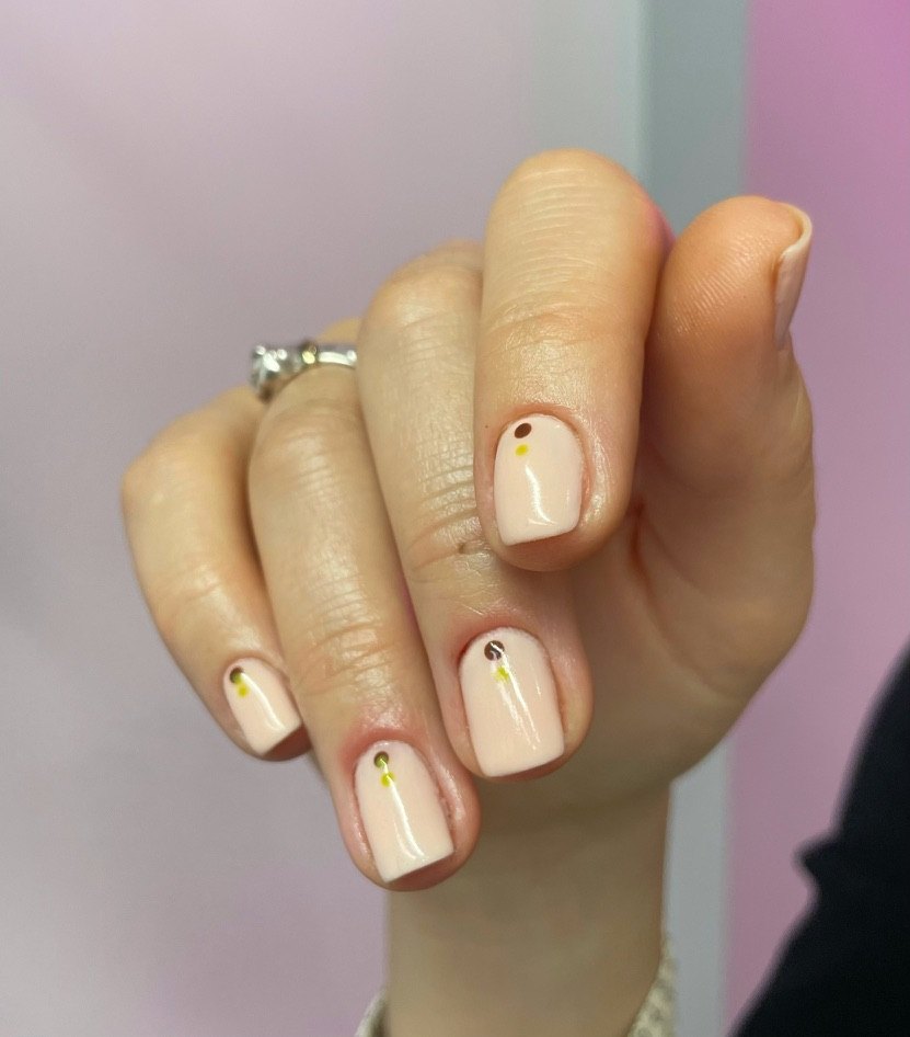 Nude strengthened nails with a soft accent — Nata Beauty, Bristol
