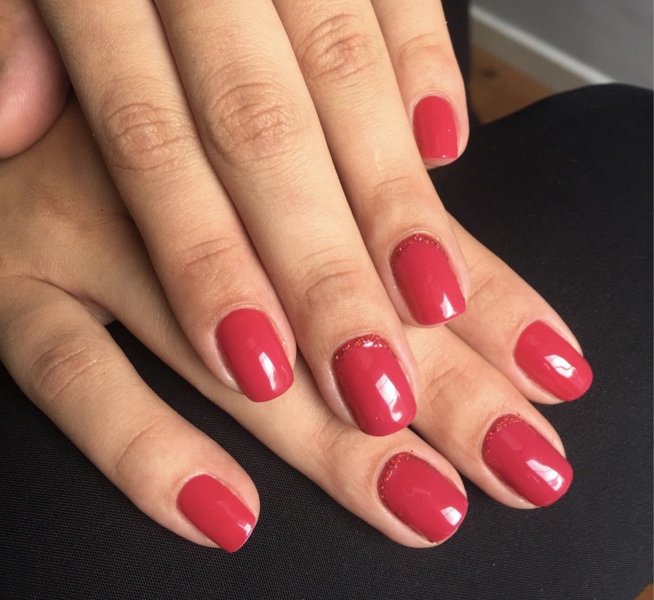Red gel manicure — Nata Beauty, Redland Bristol
